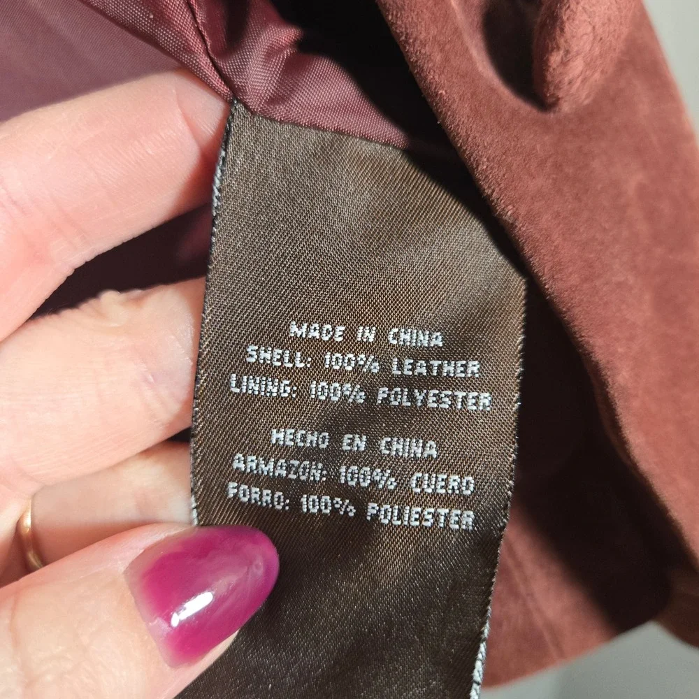 Vtg Stan Herman Studio Suede Leather Jacket Medium‎ Burgundy Blazer Boho Casual